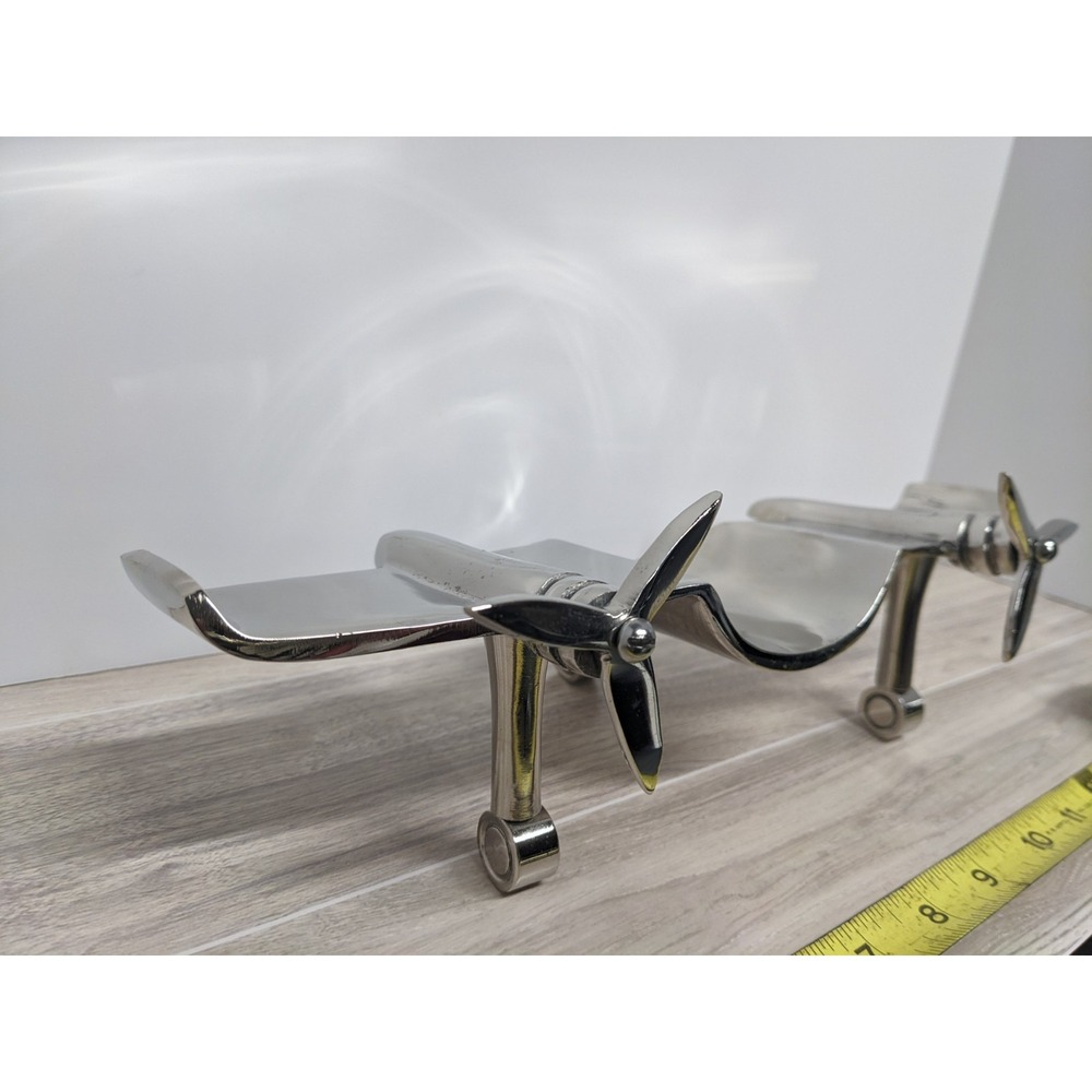 Godinger Silver Art Co Airplane Plane Shaped Bottle Holder Wine Liquor Bar Decor
